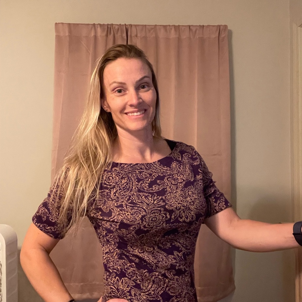 Ralph Lauren Tan and Purple Top